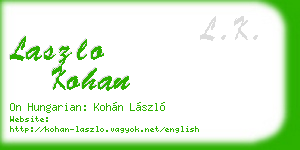 laszlo kohan business card